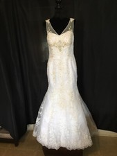 Venus Princess Di White Embroidered/Embellished Wedding Dress W/train Amazing 
