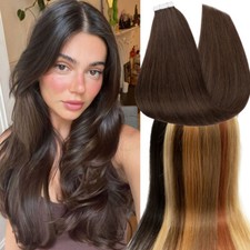 Russian 100 Remy Tape In Real Human Hair Extensions Skin Weft 20-60PIECES Long