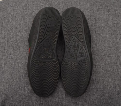 Scarpe sneakers uomo autentiche Gucci Ace pelle nera taglia UK 8,US 9,EU 42 - Foto 14 di 17