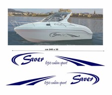 2 adesivi in vinile per imbarcazione nautica DX+SX Saver 650 cabin sport