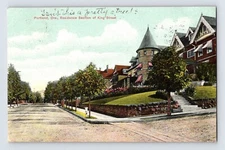 Postcard Oregon Portland OR King Street Residence Mansion 1909 Posted PCK Series