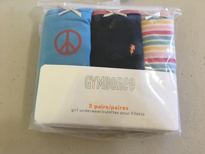 NWT Gymboree Girls Panties Underwear 3 pairs pack Peace Bolt | eBay