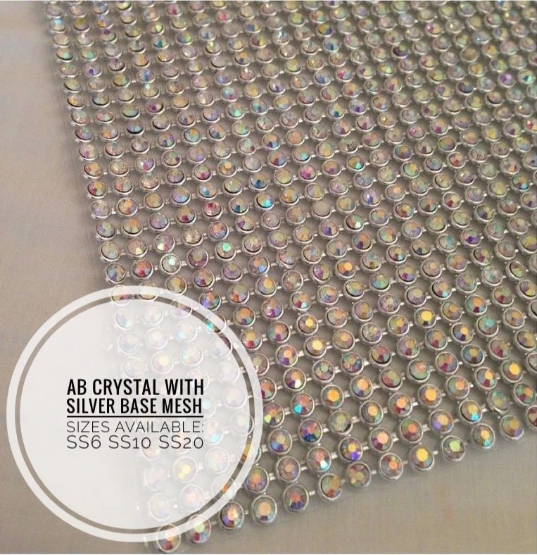 Ferro Su Fissaggio a Caldo Chaton Brillantini Strass Argento Oro & Ab Strisce - Immagine 4 di 4