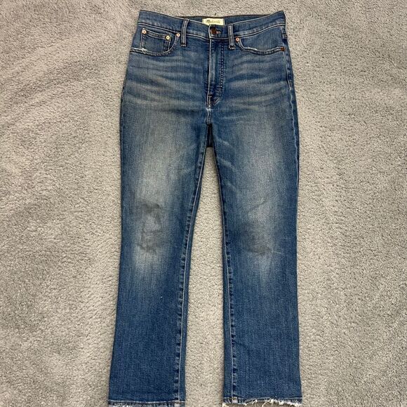 Madewell Womens 28 Semi Demi-Boot Light Wash Mid Rise Blue Denim Jeans