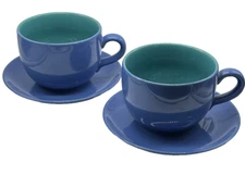 1980s Lindt Stymeist COLORWAYS Cafe Au Lait Jumbo Cup Saucer Postmodern Memphis