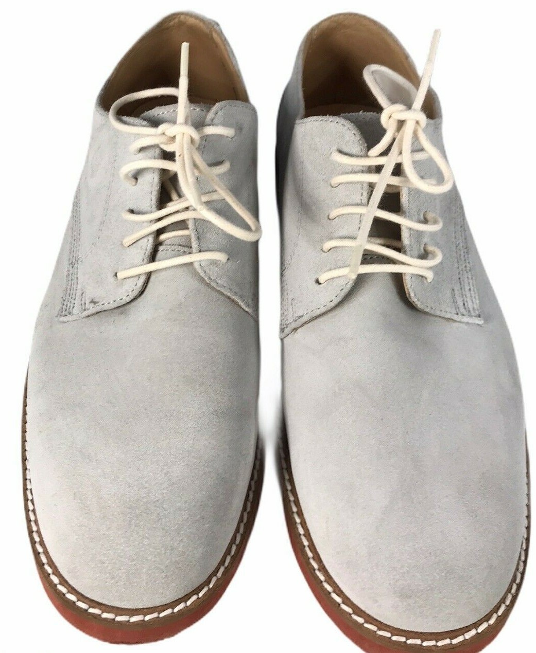 Sebago Mens Size 7 W Hommes Nubuck Oxford Shoes Grey Leather Lace Up