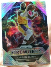 LeBron James 2020-21 Panini Prizm Fireworks Silver Hyper Prizm #29 Lakers 🔥