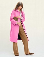 New Boden Gorgeous Cute T0619 Plum Blossom Pink Wool Blend Soft Billington Coat