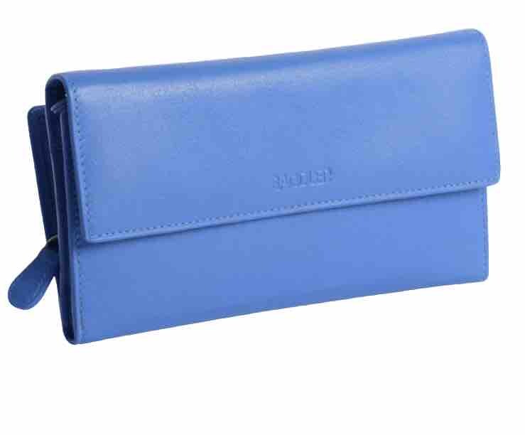 SADDLER ELLA Leather 18cm Trifold Purse 20 Card Slots RFID