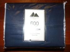 Mayfair Linen 600 Thread Count Egyptian Cotton KING 4 Piece Sheet Set NAVY