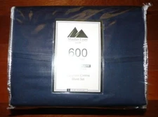 Mayfair Linen 600 Thread Count Egyptian Cotton KING 4 Piece Sheet Set NAVY