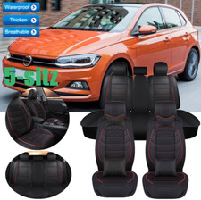5 Sitzer Komplettsatz Sitzbezüge Sitzschutz Schonbezüge PU Leder für VW-polo