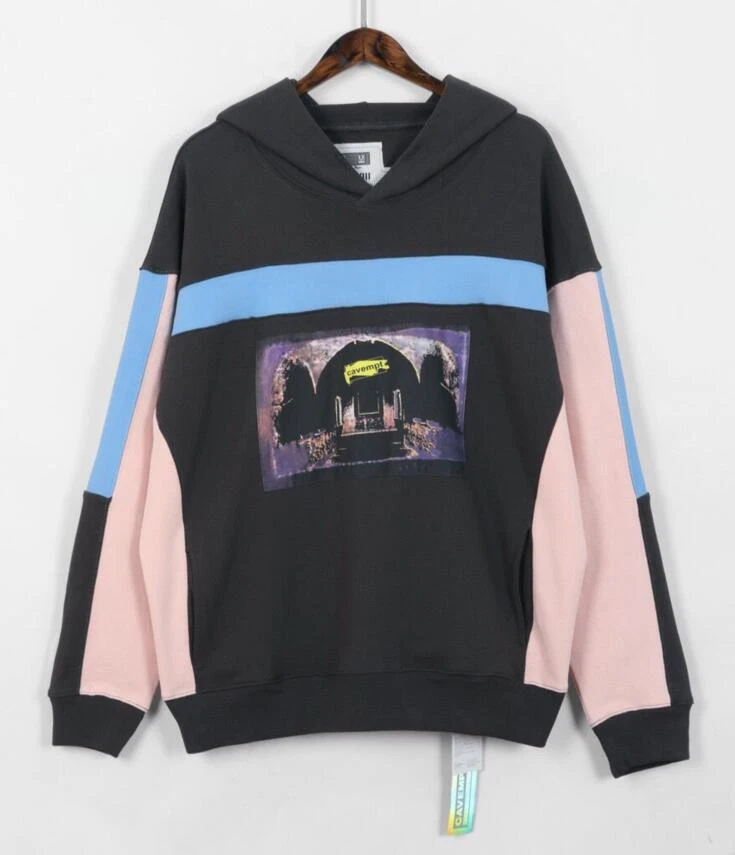 C.E CAV EMPT Street Blue Rib Splicing Patch Hoodie Men Women | eBay