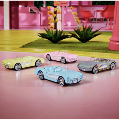 Barbie The Movie Hot Wheels Corvette 4-Pack Hot Wheels Collectors Set Mattel  