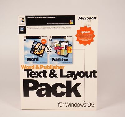 Microsoft Word & Publisher Text & Layout Pack Windows `95 528-00028 in OVP