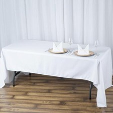 60x126" White PREMIUM RECTANGLE Polyester TABLECLOTH Restaurant Catering Linens