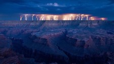 Landscape nature clouds lightning usa grand canyon Custom Gaming Mat Desk