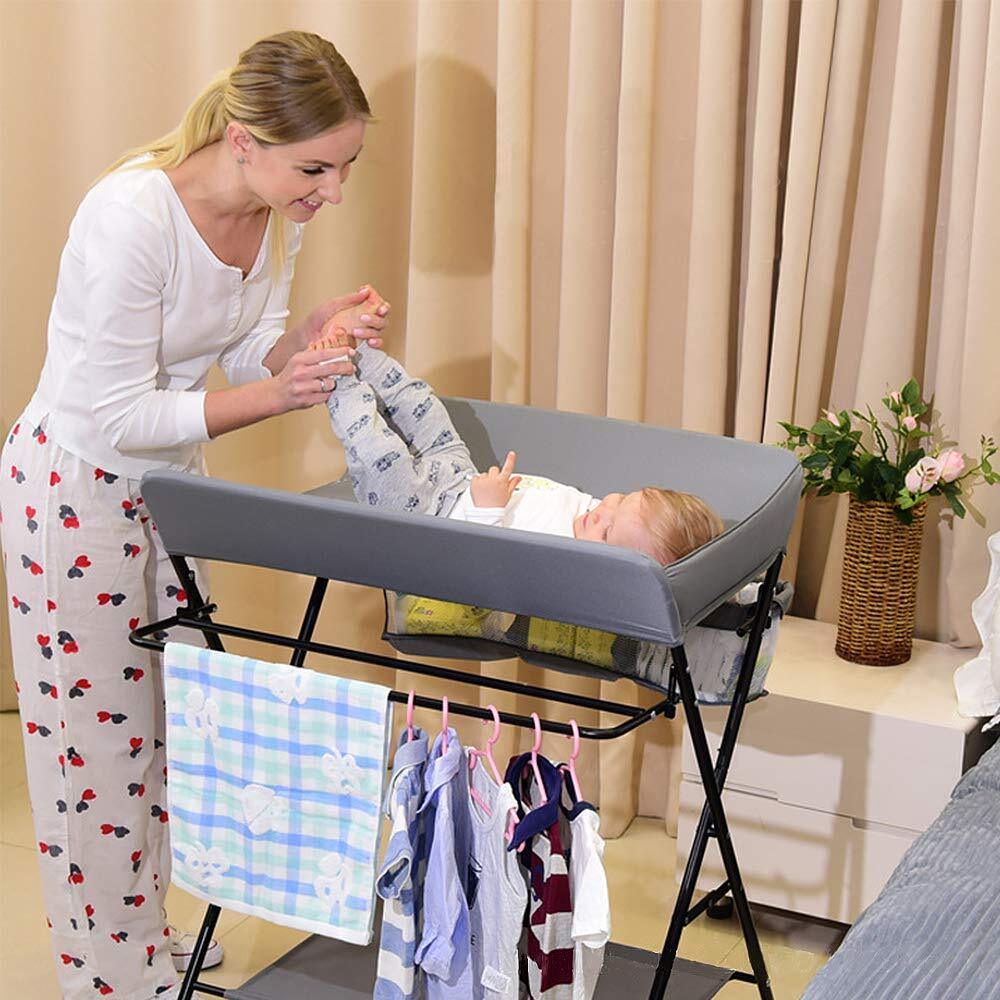 Baby Klappbar Wickelkommode Mobiler Wickeltisch Wickelkombi mit Ablagefächern