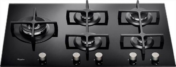 Whirlpool GOA9523NB Kochfeld 90 Cm Temperiertes Glas Schwarz 5 Brenner-image