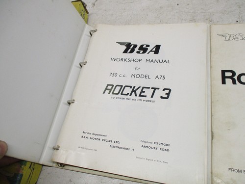 BSA Rocket A75 Parts Service Manual Book - Bild 4 von 7