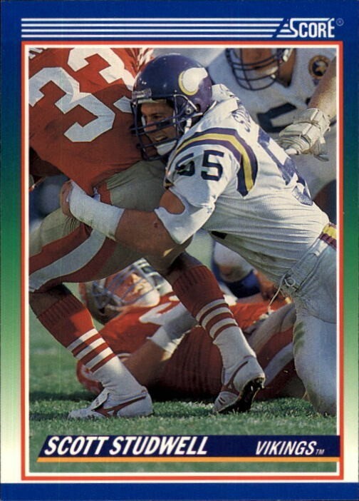 1990 SCORE NFL FOOTBALL Trading Card #377 🤩SCOTT STUDWELL, Minnesota Vikings😎