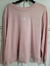 Womens Under Armour Pink Sweatshirt Rival Terry Crew Size 1X