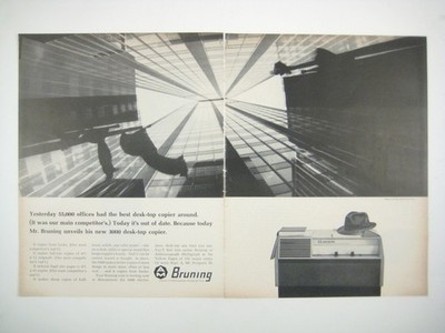 Bruning 3000 Desk Top Copier Vintage 1960s Office Advertisement 2 PG Cityscape