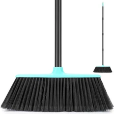 KeFanta Outdoor/Indoor Broom for Floors, 53" Long Handle Angle Blue 