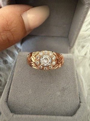 585 RG Rotgold plattiert Walzgold Ring UK Größe Q USA Größe 8 Durchmesser 18 mm