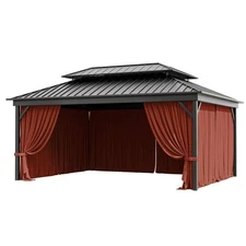 12 Ft. X 16 Ft. Universal Outdoor Privacy Curtains, Gazebo Replacement with Zipp