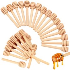 50 PCS Honey Dipper Sticks, 3 Inch Wooden Honeycomb Sticks, Mini Honey Stirre...