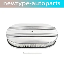 15" Aluminum Oval Air Cleaner  Assembly Half Finned For SBC Chevy Ford