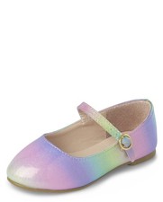 The Children's Place Toddler Girls Ballet Flats Faded Rainbow 5 Years