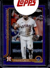 2025 Topps Chrome Update Isaac Paredes Purple Refractor #/250 Astros