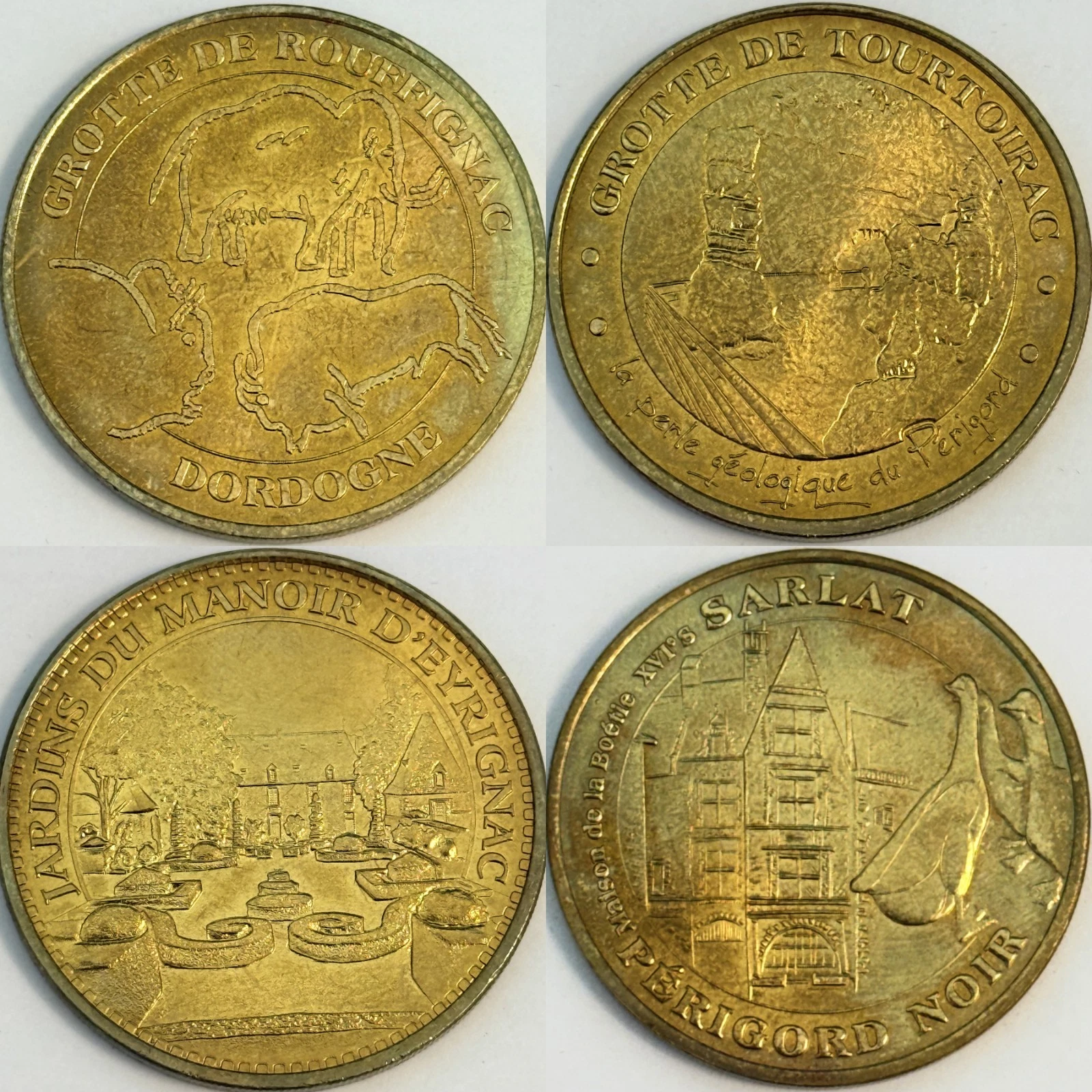 Dordogne 24 - Lot Jetons Touristiques Médailles Souvenirs Monnaie de Paris