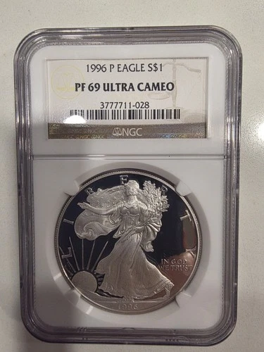 1996-P American 1 oz Proof Silver Eagle $1 NGC PF69 Ultra Cameo
