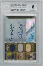 UTLEY CANO R ALOMAR 2011 TRIPLE THREADS GOLD RELIC AUTO #3/9 BGS 9 MINT ARC1