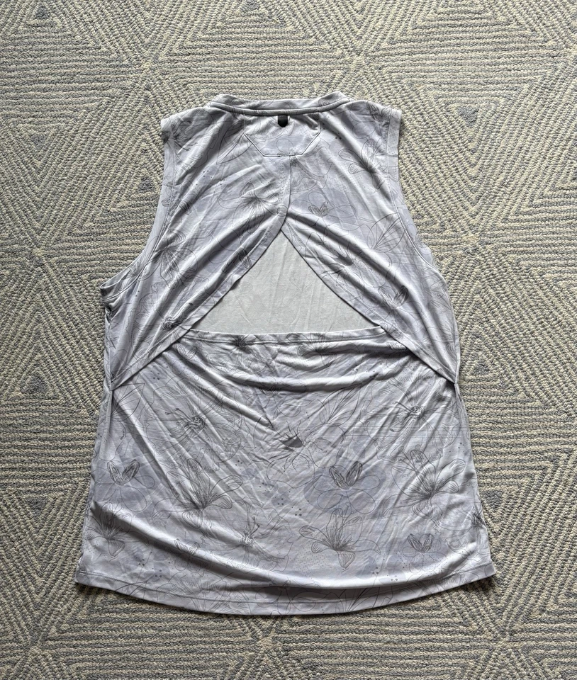 Women's Under Armour Open Back Tank - Gray Floral - XL - Image 3 of 4