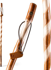 Rustic Wood Walking Stick, Twisted Hardwood, Traditional Style Handle, for Men 