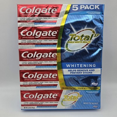 5 Pack Colgate Total SF Whitening Toothpaste 6.4 oz Sensitivity Relief Fast Ship