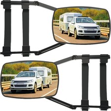 Frienda 2 Pcs Towing Mirrors Extenders Trailer Universal Clip-on Large Black
