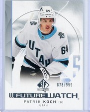 2024-25 SP AUTHENTIC Hockey BASE FUTURE WATCH #878/999 UTAH Patrik Koch