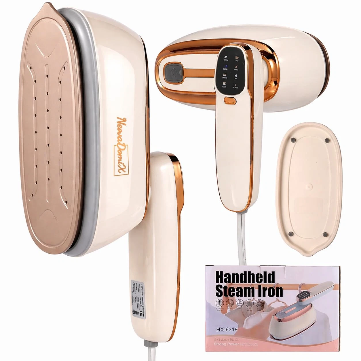 Portable 1500W Handheld Garment Steamer – 20s Rapid Heat-Up, 17 Steam Vents, ...
