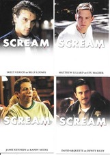 Scream Skeet Ulrich, M Lillard, J Kennedy & D Arquette 4 unsigned Custom Cards
