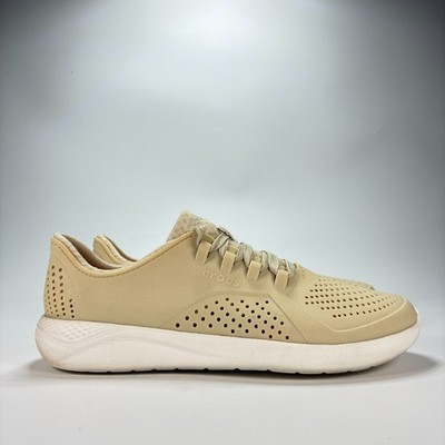 Crocs LiteRide Pacer Beige Lightweight Shoes Comfort 205234 Womens Sz 11 Men s 9