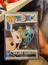 First Print Blue Sword Funko Pop Demon Slayer Tanjiro Kamado # 867 Signed w/ COA