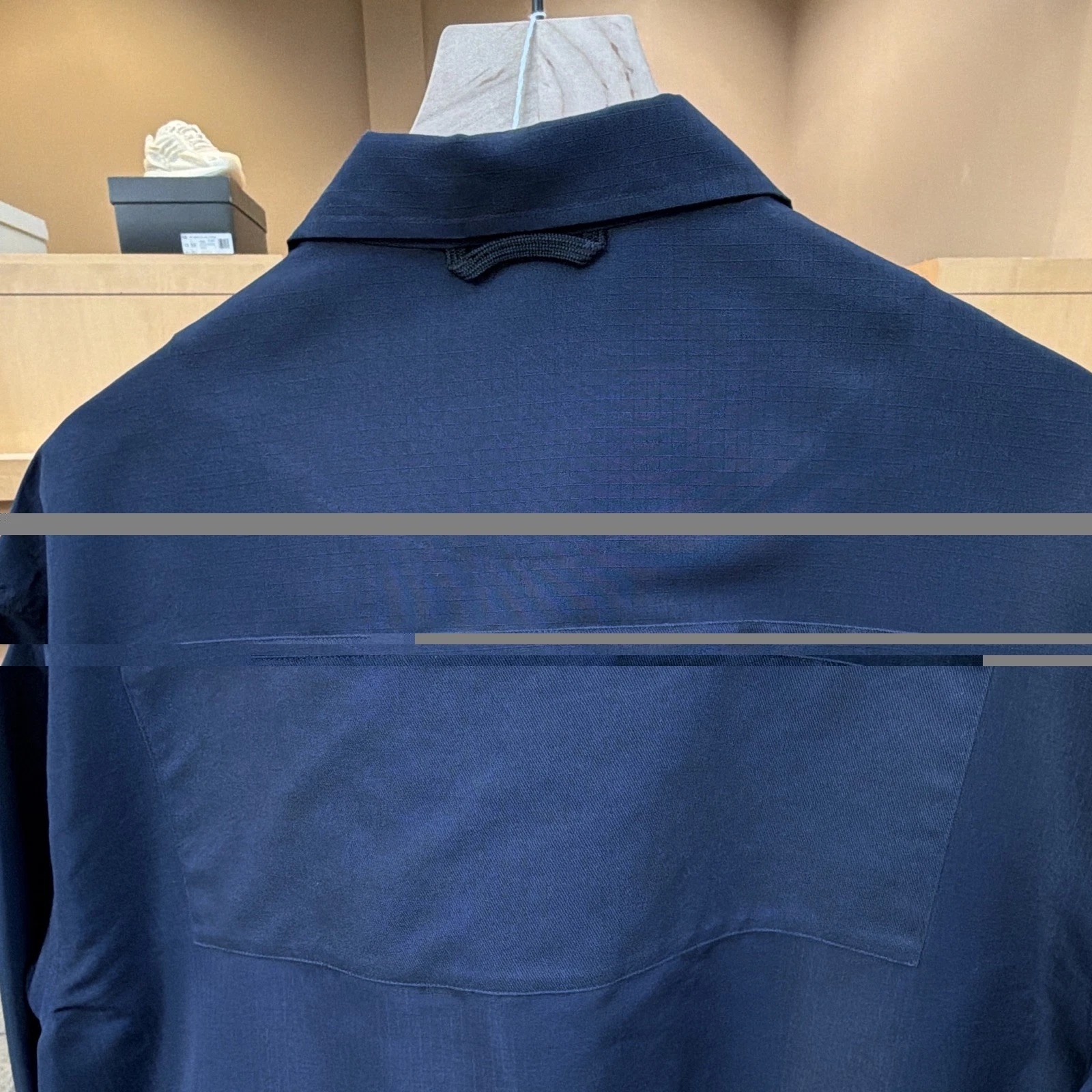 Acne Studios Navy Ripstop Military Jacket Button Front Pockets Men's 46 - product detail image 7