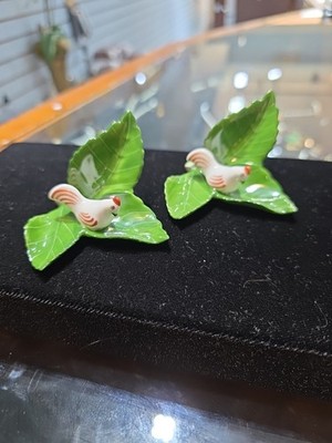 Herend Hungary 2 pieces Birds on Leaves Excellent Condition