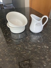 Set Of 2 Pillivuyt French porcelain dishes/ creamer or milk jug