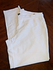 Eileen Fisher White Crepe Stretch Viscose Pant Size Large Made in USA